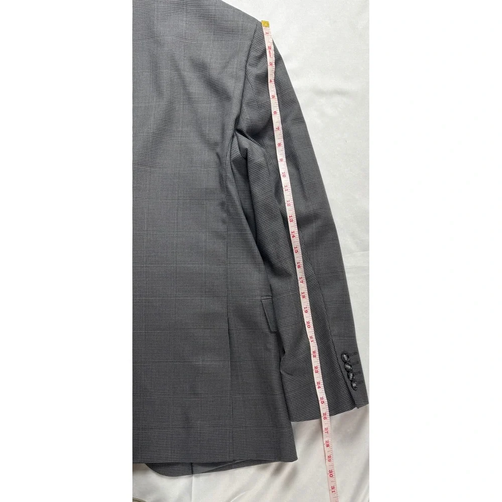Stafford CoolMax EcoMade Suit Jacket 42R Gray Houndstooth Wool Blend Classic Fit